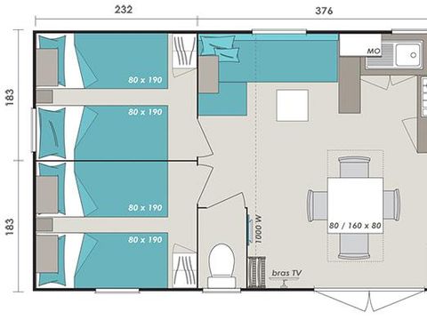 MOBILHOME 6 personnes - Mobil home Super Cordélia (dimanche)