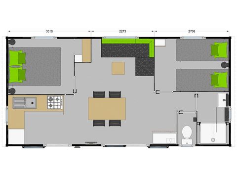 MOBILE HOME 4 people - 2 bedrooms - COMFORT