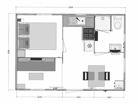 MOBILE HOME 2 people - Mobile home Pénestin CONFORT 16m² (1 bedroom - 2 persons) + Covered terrace + TV