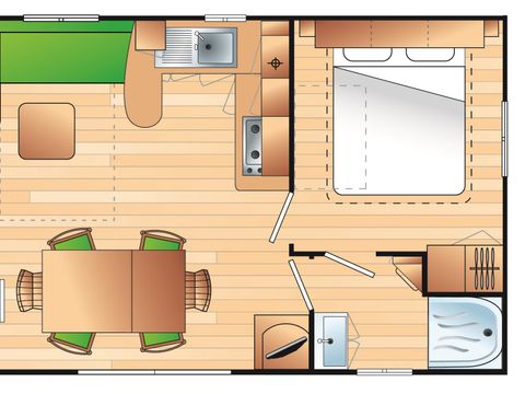 MOBILHOME 8 personnes - CLASSIC35-3 - maxi 6 adultes - TV, 3 chambres, environ 35m²