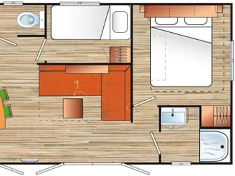 MOBILE HOME 8 people - CLASSIC 30-3LS (Mobil home Visio) - max 6 adults - TV, 3 bedrooms (bunk beds), approx. 30m