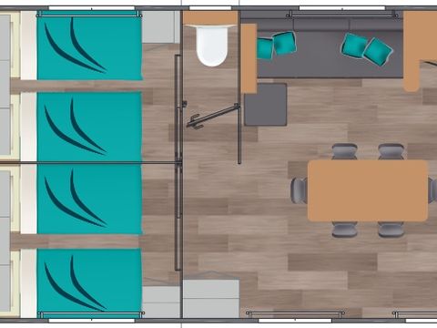 MOBILHOME 8 personnes - PRIVILEGE 36-3 -  3 chambres , TV LV grille-pain mac expresso, env 34m² NOUVEAU 2023 - MAX6ADULTES /