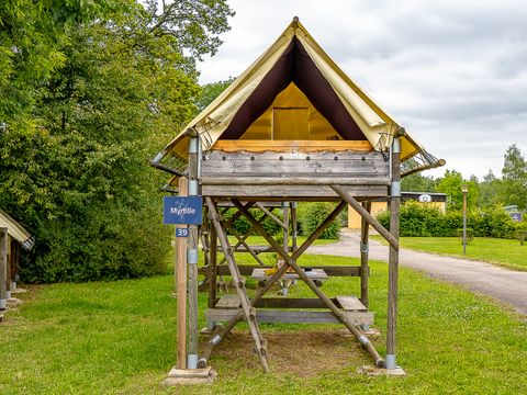 TENTE TOILE ET BOIS 2 personnes - Bivouac sur pilotis 1 chambre