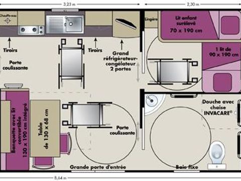 MOBILE HOME 4 people - PMR 30m² - 2 bedrooms (accessible to people with reduced mobility)