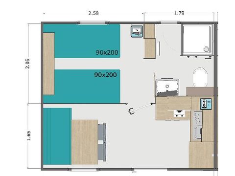 MOBILHOME 2 personnes - MH Rapidhome HOTELIER 1 CH n°54