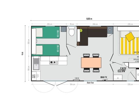 MOBILE HOME 4 people - MOBIL HOME CONFORT 4 PLACES SAM 2 bedrooms induction hob dishwasher, hairdryer