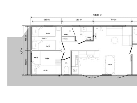 MOBILE HOME 6 people - 3 rooms O'Hara 1064 2sdb