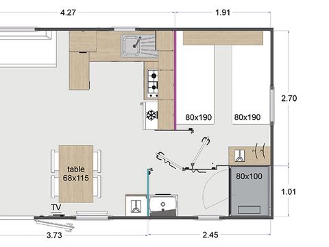 MOBILE HOME 4 people - FLORES MH2 32 sqm