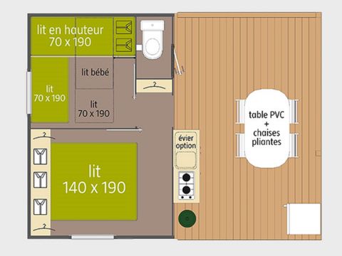 MOBILE HOME 4 people - Tithome 2 bedrooms 21m² (21m²)