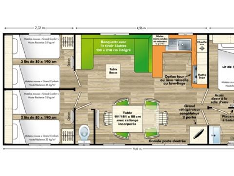 MOBILHOME 6 personnes - 35 m²