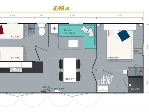 MOBILHOME 4 personnes - PREMIUM - 32m² - 2 chambres + terrasse