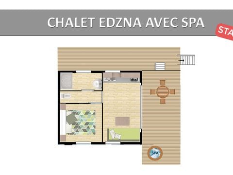 CHALET 2 personnes - CHALET EDZNA. STANDARD AVEC SPA.