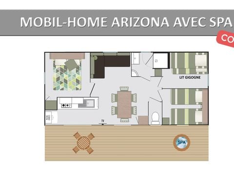 MOBILHOME 6 personnes - ARIZONA AVEC SPA