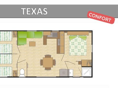 MOBILHOME 8 personnes - TEXAS CONFORT.