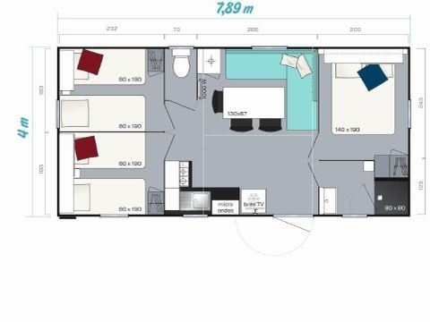 MOBILE HOME 6 people - MH3 sleeps 6 31.5 sqm