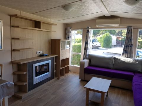 MOBILHOME 5 personnes - Mobil-home 011 (2 chambres, 1 salle d'eau) - Clim, TV, Lave-vaisselle, Lave-linge -Terrasse couverte