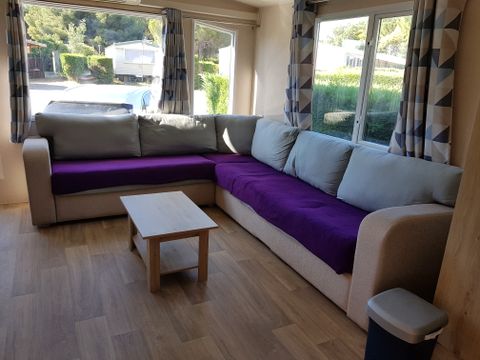 MOBILHOME 5 personnes - Mobil-home 011 (2 chambres, 1 salle d'eau) - Clim, TV, Lave-vaisselle, Lave-linge -Terrasse couverte