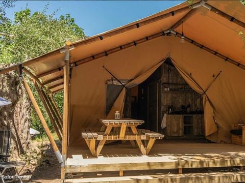 TENTE TOILE ET BOIS 4 personnes - Safari Tenten