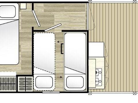 MOBILE HOME 5 people - Vacancial mobile home - without sanitary facilities bunk bed