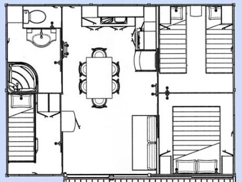 CHALET 5 people - 24 Confort Gitotel Samoa (49) 32m² - 3 bedrooms