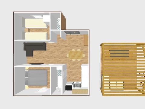 CHALET 6 people - Prestige 2 Bedrooms - 1SDB - 36m² - 2.5 acres