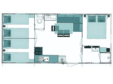 MOBILHOME 6 personnes - Mobil home Prestige 32m² 3 chambres - climatisé