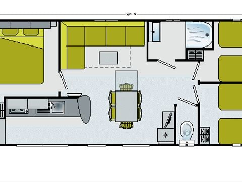 MOBILE HOME 6 people - 3-bedroom IRM MERVEILLA MOBILE HOME sleeps 6 with air conditioning