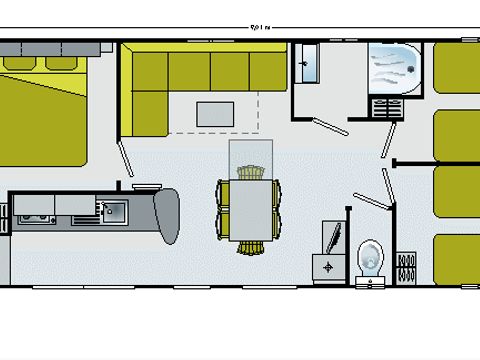 MOBILHOME 6 personnes - MOBIL-HOME IRM MERVEILLA 3 chambres 6 personnes avec climatisation