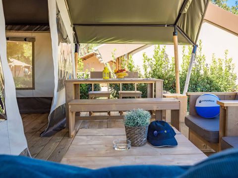 TENTE TOILE ET BOIS 5 personnes - Tente safari Confort + climatisation