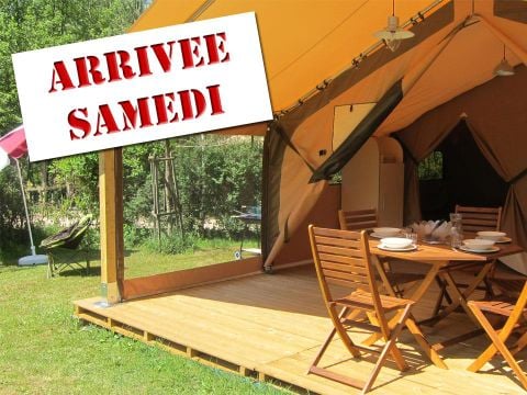 TENTE TOILE ET BOIS 5 personnes - Lodge VICTORIA 30m² - Finition Luxe (Samedi au samedi)