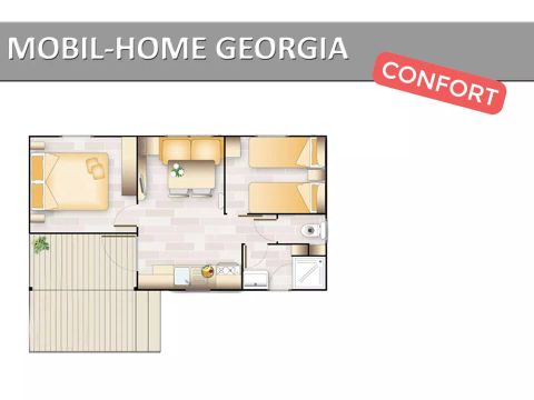 MOBILE HOME 4 people - Georgia Confort 3 Rooms 4 People Air-conditioned + TV