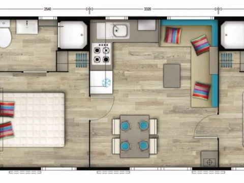 MOBILE HOME 4 people - Premium | 2 Bedrooms | 4 Pers | Raised terrace | Air conditioning | TV