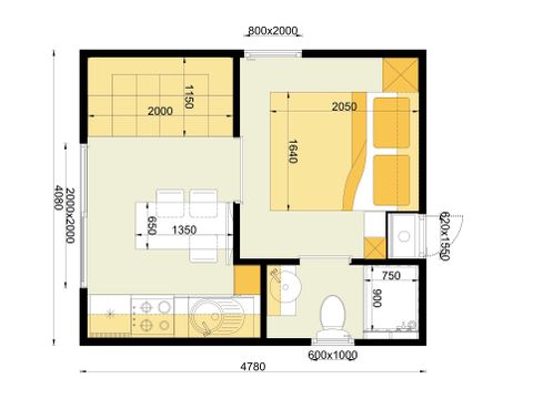 MOBILHOME 2 personnes - Mobil-home | Comfort | 1 Ch. | 2 Pers. | Terrasse surélevée | Clim. | TV