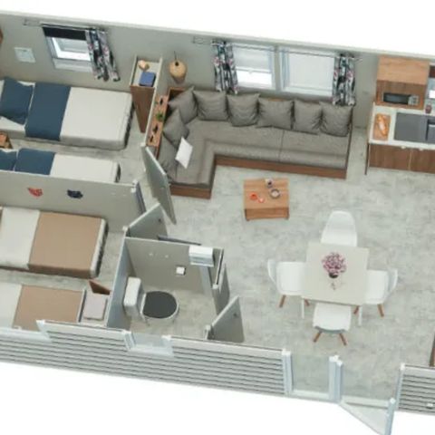 CASA MOBILE 6 persone - Casa mobile con 3 camere da letto Magnolia IRM 30 m² climatizzata