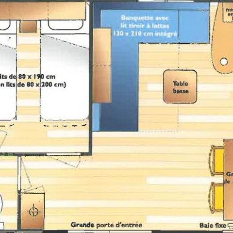 MOBILHOME 5 personas - Cottage Titania 2 dormitorios (Gama estándar)