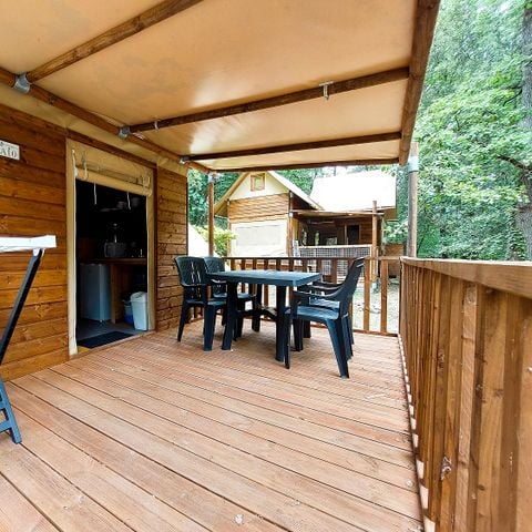 TENTE TOILE ET BOIS 4 personnes - Cabane “Tribu” avec cuisine, sans salle de bain