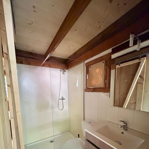 TENTE TOILE ET BOIS 4 personnes - Caba’tente avec salle de bain et cuisine