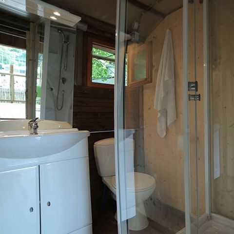 TENTE TOILE ET BOIS 6 personnes - Paillote avec salle de bain et cuisine