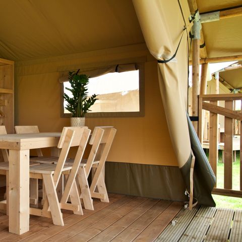 CANVAS AND WOOD TENT 4 people - Camping du Lac - Safari tent 4 persons incl. sanitary facilities