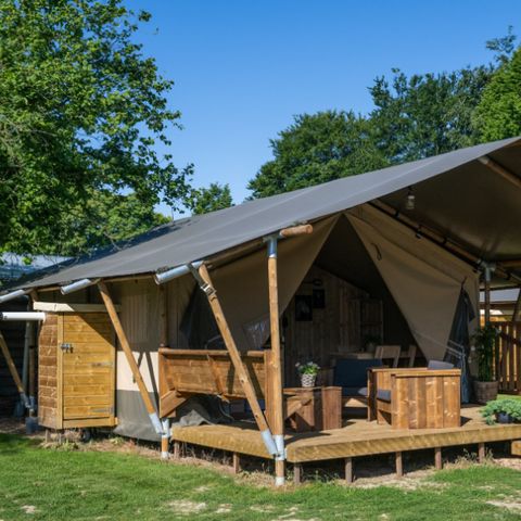 TENTE TOILE ET BOIS 4 personnes - y compris les installations sanitaires