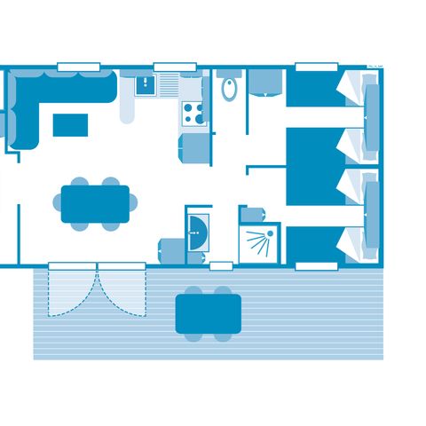 Stacaravan 6 personen - COTTAGE 6p 3ch 2SdB ****