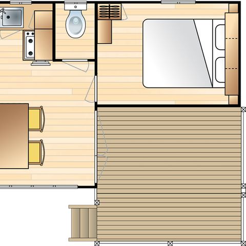 MOBILHEIM 6 Personen - LOISIR D 27m² / 2 Zimmer - Terrasse