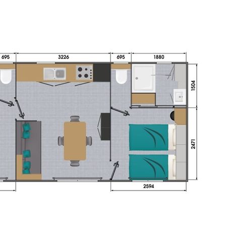 MOBILE HOME 4 people - PRESTIGE (2 bedrooms)