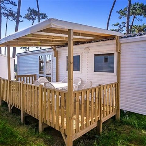 Stacaravan 6 personen - Mobile-home | Comfort XL | 3 slaapkamers | 6 pers. | Verhoogd terras | Airconditioning