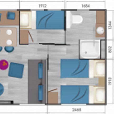 MOBILHOME 6 personnes - TAOS - 3 chambres - 2 salles d'eau