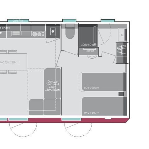 Stacaravan 4 personen - O'HARA PREMIUM - 2 slaapkamers