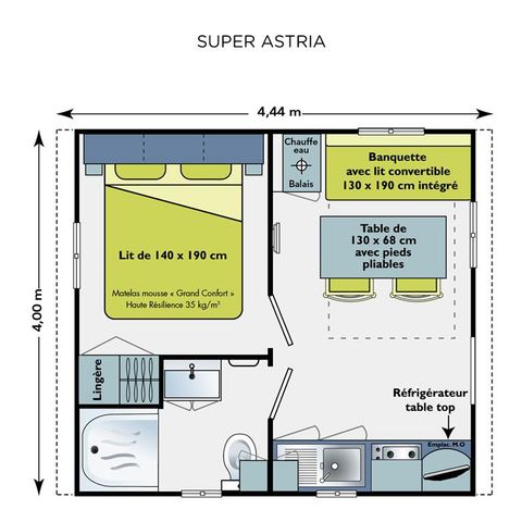 MOBILE HOME 2 people - SUPER ASTRIA - 1 Bedroom