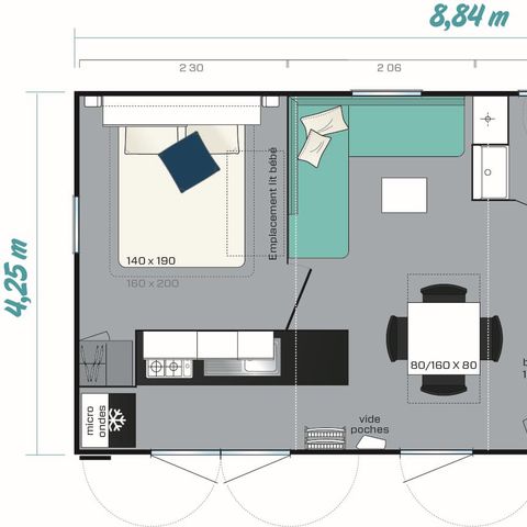 MOBILHOME 6 personnes - Gamme Pacifique Super Cordelia