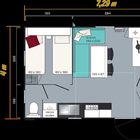 MOBILHOME 4 personnes - Gamme Océan Super Mercure Access