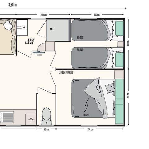 MOBILHOME 4 personnes - 2 chambres - 25m2 - Loggia Bay